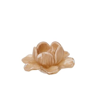 Flor, dekoration/ljuslykta beige