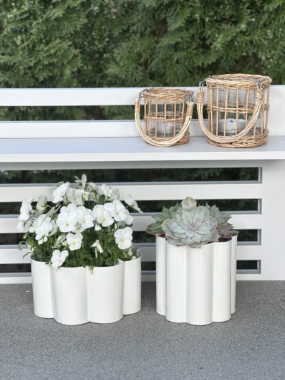 Kruka Blomma metall M, offwhite - Bild 3