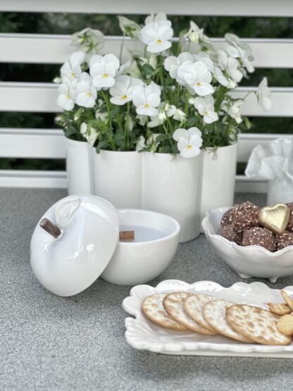 Serveringsfat Blomsteräng, vitt - Bild 4