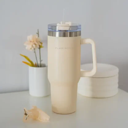 Termosflaska Beige XL, rostfritt stål - Bild 4