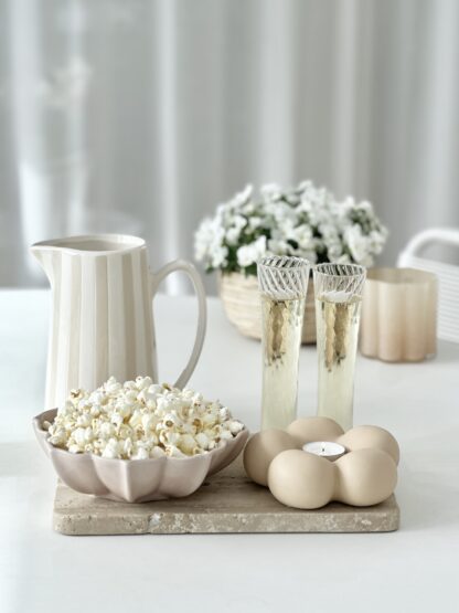 Ljusstake Blomma värmeljus, ljusbeige - Bild 2