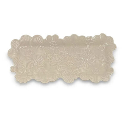 Serveringsfat Blomsteräng, beige