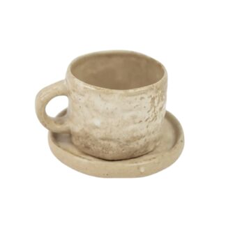 Kopp med fat Brandie, beige