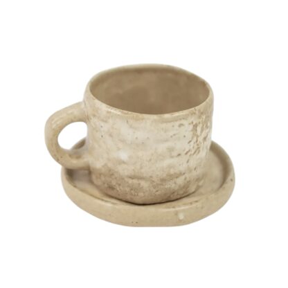 Kopp med fat Brandie, beige