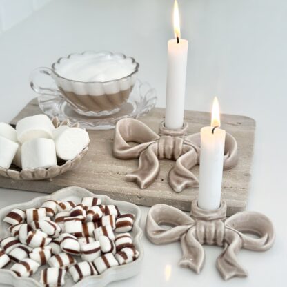 Ljusstake Rosett Fenja, beige - Bild 5