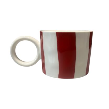 Mugg Stripes, röd/vit - Bild 2