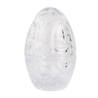 Glasskål med lock, Ägg med växtmönster