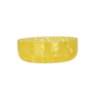 Glasskål Stänk, gul