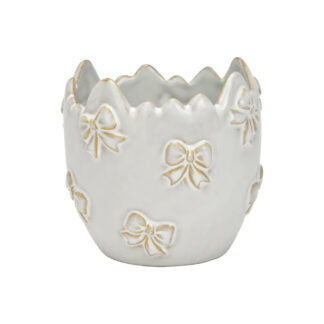 Kruka/Skål, äggskal med rosetter