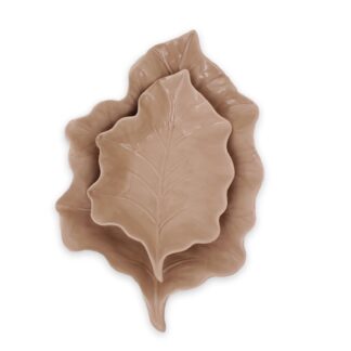 Uppläggningsfat Blad, beige (2st)