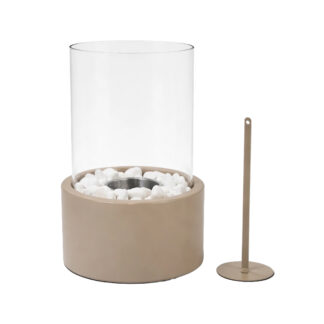 Bordskamin Rund bioetanol, Taupe L (inkl stenar)