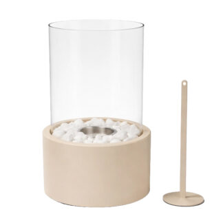 Bordskamin Rund bioetanol, Sand XL (inkl stenar)